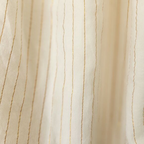 Gap Kids Girls Peasant Top M Gold White Stripe Short Sleeve Square Neck - Picture 5 of 5